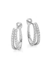 Saks Fifth Avenue Women's 14k White Gold & 0.4 Tcw Diamond Split Hoop Earrings In White Gold