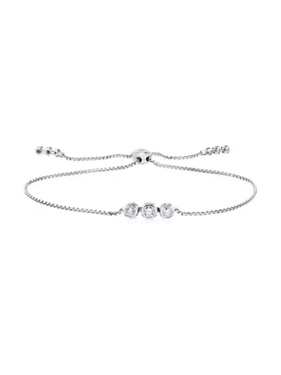 Saks Fifth Avenue Women's 14k White Gold & 0.5 Tcw Diamond Bolo Bracelet In Metallic