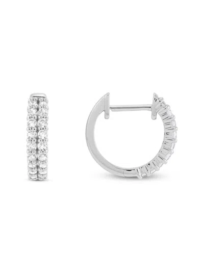 Saks Fifth Avenue Women's 14k White Gold & 0.5 Tcw Diamond Hoop Earrings In Metallic