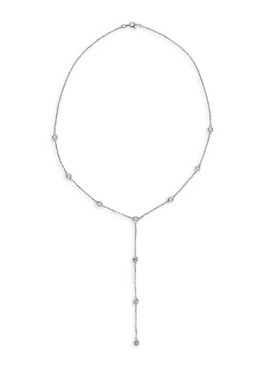 Saks Fifth Avenue Women's 14k White Gold & 0.5 Tcw Diamond Station Lariat Necklace