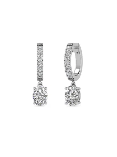 Saks Fifth Avenue Women's 14k White Gold & 0.5 Tcw Lab Grown Diamond Huggie Hoop Earrings