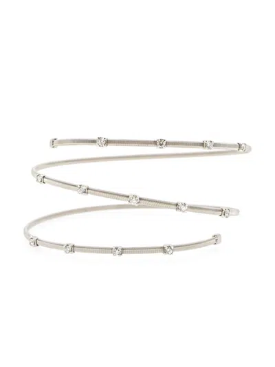 Saks Fifth Avenue Women's 14k White Gold & 0.5 Tcw Natural Diamond Wrap Bracelet