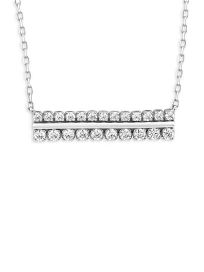 Saks Fifth Avenue Women's 14k White Gold & 0.50 Tcw Lab Grown Diamond Bar Pendant Necklace