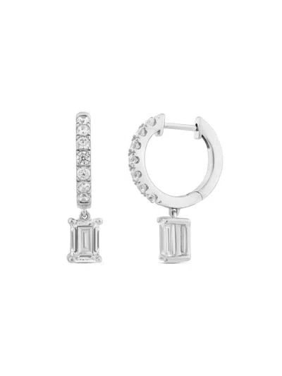 Saks Fifth Avenue Women's 14k White Gold & 0.50 Tcw Lab Grown Diamond Huggie Hoop Earrings