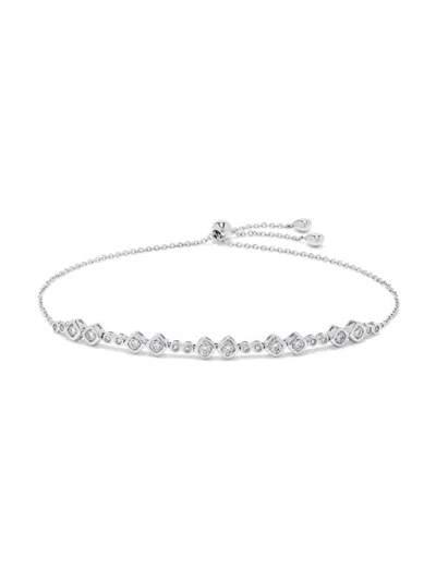 Saks Fifth Avenue Women's 14k White Gold & 0.58 Tcw Diamond Adjustable Bolo Bracelet In Metallic