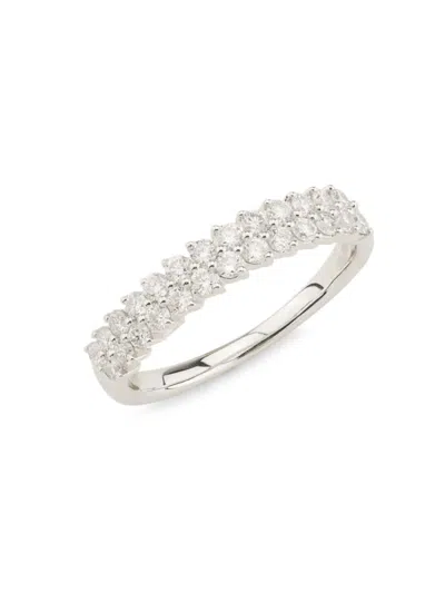 Saks Fifth Avenue Women's 14k White Gold & 0.59 Tcw Lab-grown Diamond Ring In Metallic