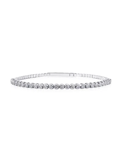 Saks Fifth Avenue Women's 14k White Gold & 0.75 Tcw Bezel Diamond Tennis Bracelet