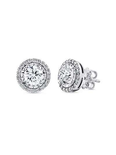 Saks Fifth Avenue Women's 14k White Gold & 0.75 Tcw Diamond Halo Stud Earrings In Metallic