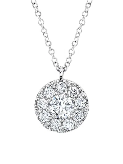 Saks Fifth Avenue Women's 14k White Gold & 0.75 Tcw Diamond Pendant Necklace/18" In Metallic