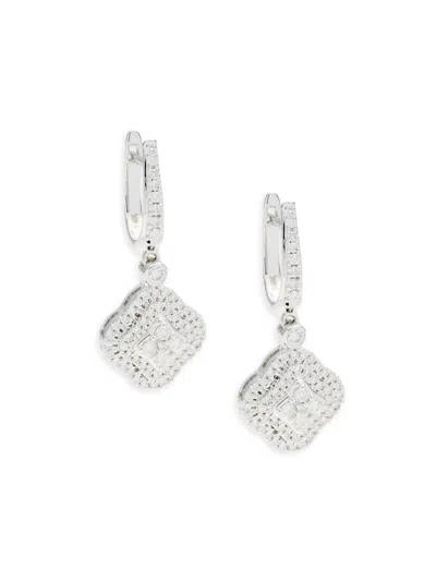 Saks Fifth Avenue Women's 14k White Gold & 0.8 Tcw Diamond Drop Earrings In Metallic