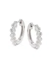 Saks Fifth Avenue Women's 14k White Gold & 0.82tcw Lab-grown Diamond Hoop Earrings