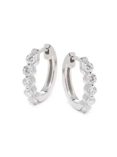 Saks Fifth Avenue Women's 14k White Gold & 0.82tcw Lab-grown Diamond Hoop Earrings