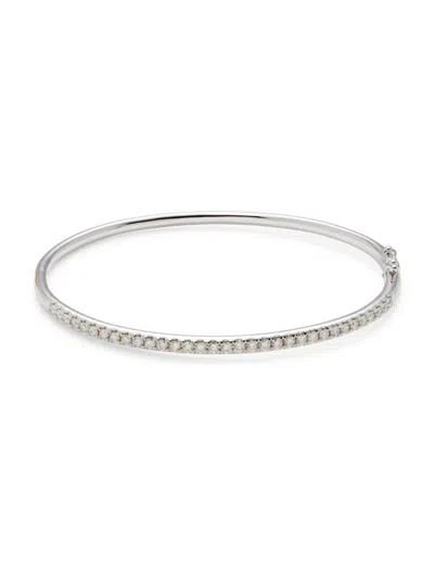 Saks Fifth Avenue Women's 14k White Gold & 0.88 Tcw Diamond Bangle Bracelet