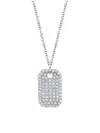 Saks Fifth Avenue Women's 14k White Gold & 0.9 Tcw Diamond Dog Tag Pendant Necklace In White Gold