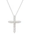 Saks Fifth Avenue Women's 14k White Gold & 0.95 Tcw Lab-grown Diamond Cross Pendant Necklace In White Gold