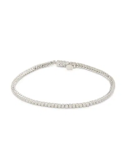 Saks Fifth Avenue Women's 14k White Gold & 0.95 Tcw Lab-grown Diamond Tennis Bracelet