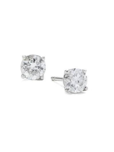 Saks Fifth Avenue Women's 14k White Gold & 1 Tcw Diamond Stud Earrings