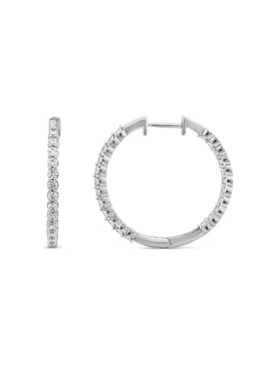 Saks Fifth Avenue Women's 14k White Gold & 1 Tcw Lab Grown Diamond Hoop Earrings