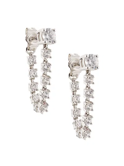 Saks Fifth Avenue Women's 14k White Gold & 1.25 Tcw Lab-grown Diamond Chain Earrings