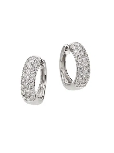 Saks Fifth Avenue Women's 14k White Gold & 1.50 Tcw Lab-grown Diamond Huggie Hoop Earrings