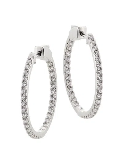 Saks Fifth Avenue Women's 14k White Gold & 1.50 Tcw Lab-grown Diamond Inside-out Hoop Earrings/30mm