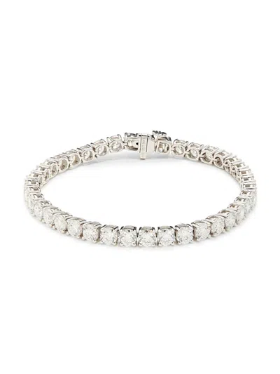 Saks Fifth Avenue Women's 14k White Gold & 11.7 Tcw Lab-grown Diamond Tennis Bracelet