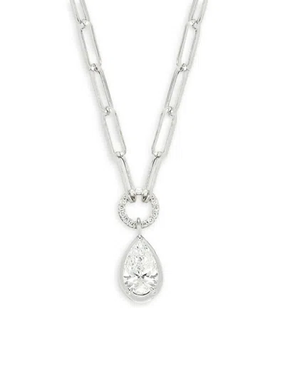 Saks Fifth Avenue Women's 14k White Gold & 1.23 Tcw Lab-grown Diamond Pendant Necklace