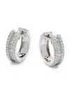 Saks Fifth Avenue Women's 14k White Gold & 1.25 Tcw Lab Grown Diamond Huggie Earrings In White Gold