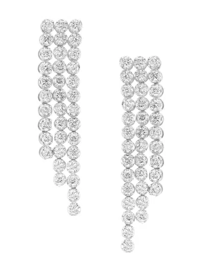 Saks Fifth Avenue Women's 14k White Gold & 1.27 Tcw Lab-grown Diamond Drop Earrings In Silver