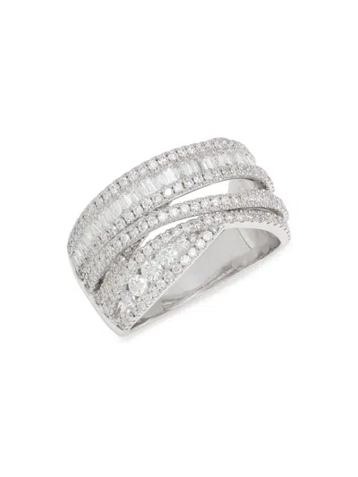 Saks Fifth Avenue Women's 14k White Gold & 1.3 Tcw Lab Grown Diamond Crossover Ring