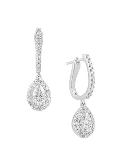Saks Fifth Avenue Women's 14k White Gold & 1.34 Tcw Lab-grown Diamond Drop Earrings In Metallic