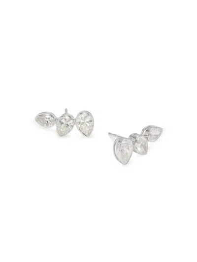 Saks Fifth Avenue Women's 14k White Gold & 1.37 Tcw Lab Grown Diamond Stud Earrings