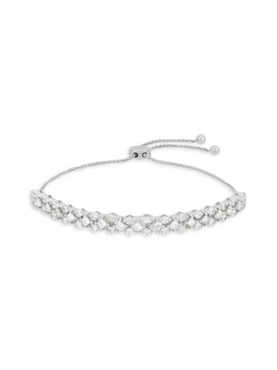 Saks Fifth Avenue Women's 14k White Gold & 1.49 Tcw Diamond Bolo Bracelet In Metallic
