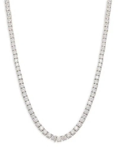 Saks Fifth Avenue Women's 14k White Gold & 15 Tcw Lab Grown Diamond Tennis Necklace/18"