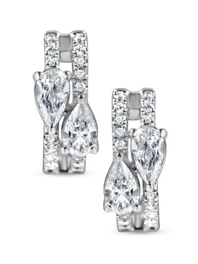 Saks Fifth Avenue Women's 14k White Gold & 1.50 Tcw Lab-grown Diamond Earrings In Metallic