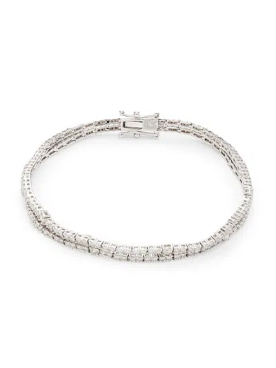 Saks Fifth Avenue Women's 14k White Gold & 1.750 Tcw Diamond Tennis Bracelet In Metallic