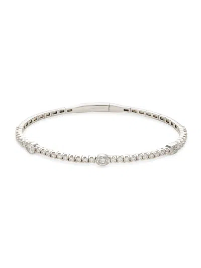 Saks Fifth Avenue Women's 14k White Gold & 1.95 Tcw Lab-grown Diamond Bangle Bracelet