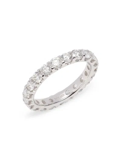 Saks Fifth Avenue Women's 14k White Gold & 2 Tcw Diamond Eternity Band Ring