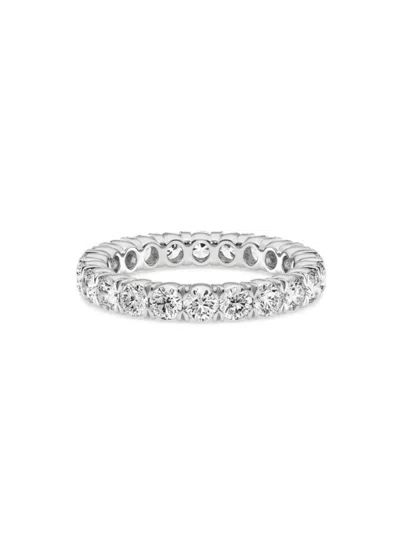 Saks Fifth Avenue Women's 14k White Gold & 2 Tcw Diamond Eternity Band Ring In Metallic