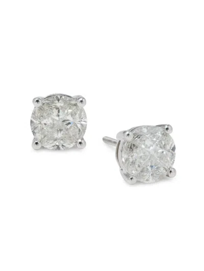 Saks Fifth Avenue Women's 14k White Gold & 2 Tcw Diamond Stud Earrings