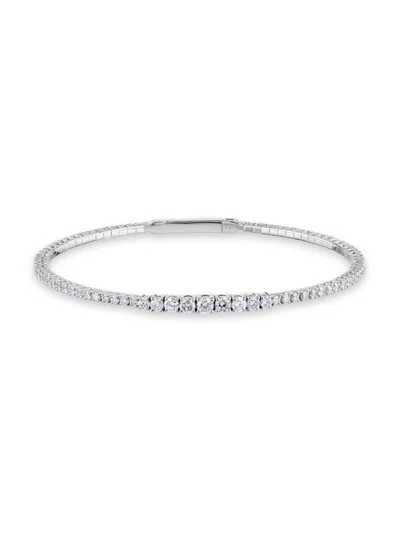 Saks Fifth Avenue Women's 14k White Gold & 2 Tcw Graduated Diamond Tennis Bracelet