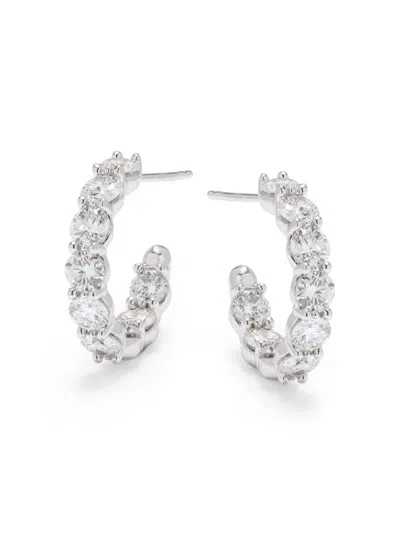 Saks Fifth Avenue Women's 14k White Gold & 2 Tcw Lab Grown Diamond Huggie Earrings