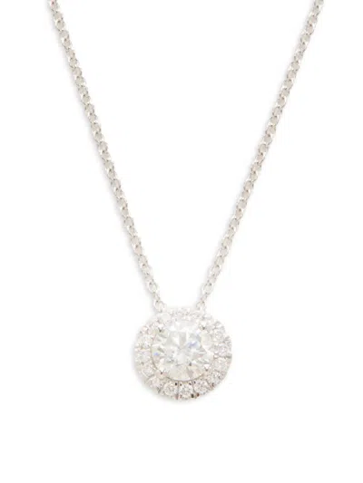 Saks Fifth Avenue Women's 14k White Gold & 2 Tcw Lab Grown Diamond Pendant Necklace In Silver