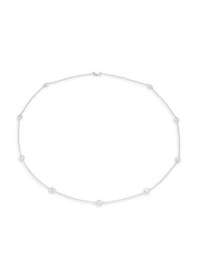 Saks Fifth Avenue Women's 14k White Gold & 2.12 Tcw Lab-grown Diamond Station Necklace
