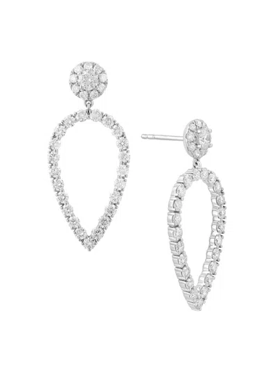 Saks Fifth Avenue Women's 14k White Gold & 2.33 Tcw Diamond Drop Earrings In Silver