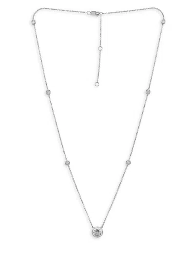 Saks Fifth Avenue Women's 14k White Gold & 2.4 Tcw Lab Grown Diamond Station Pendant Necklace