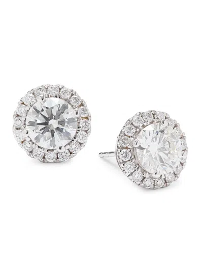 Saks Fifth Avenue Women's 14k White Gold & 2.5 Tcw Lab Grown Diamond Stud Earrings In Metallic