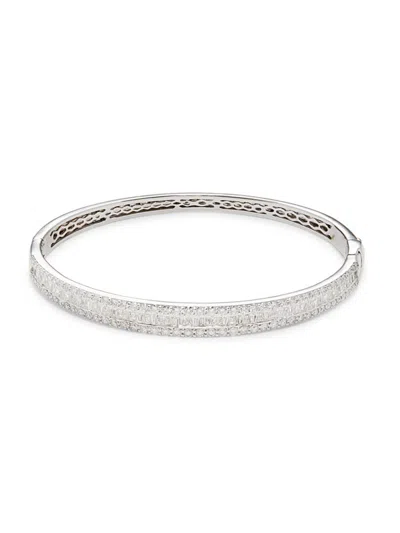 Saks Fifth Avenue Women's 14k White Gold & 2.93 Tcw Lab Grown Diamond Bangle Bracelet