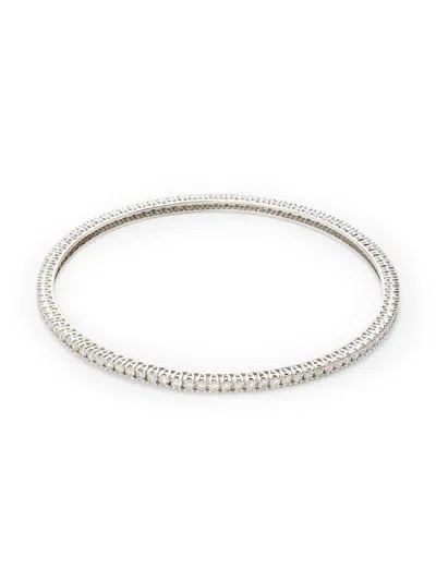 Saks Fifth Avenue Women's 14k White Gold & 3 Tcw Diamond Bangle Bracelet In Metallic