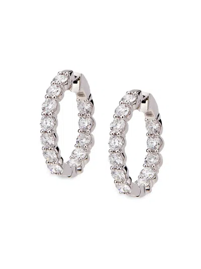 Saks Fifth Avenue Women's 14k White Gold & 3 Tcw Lab Grown Diamond Hoop Earrings